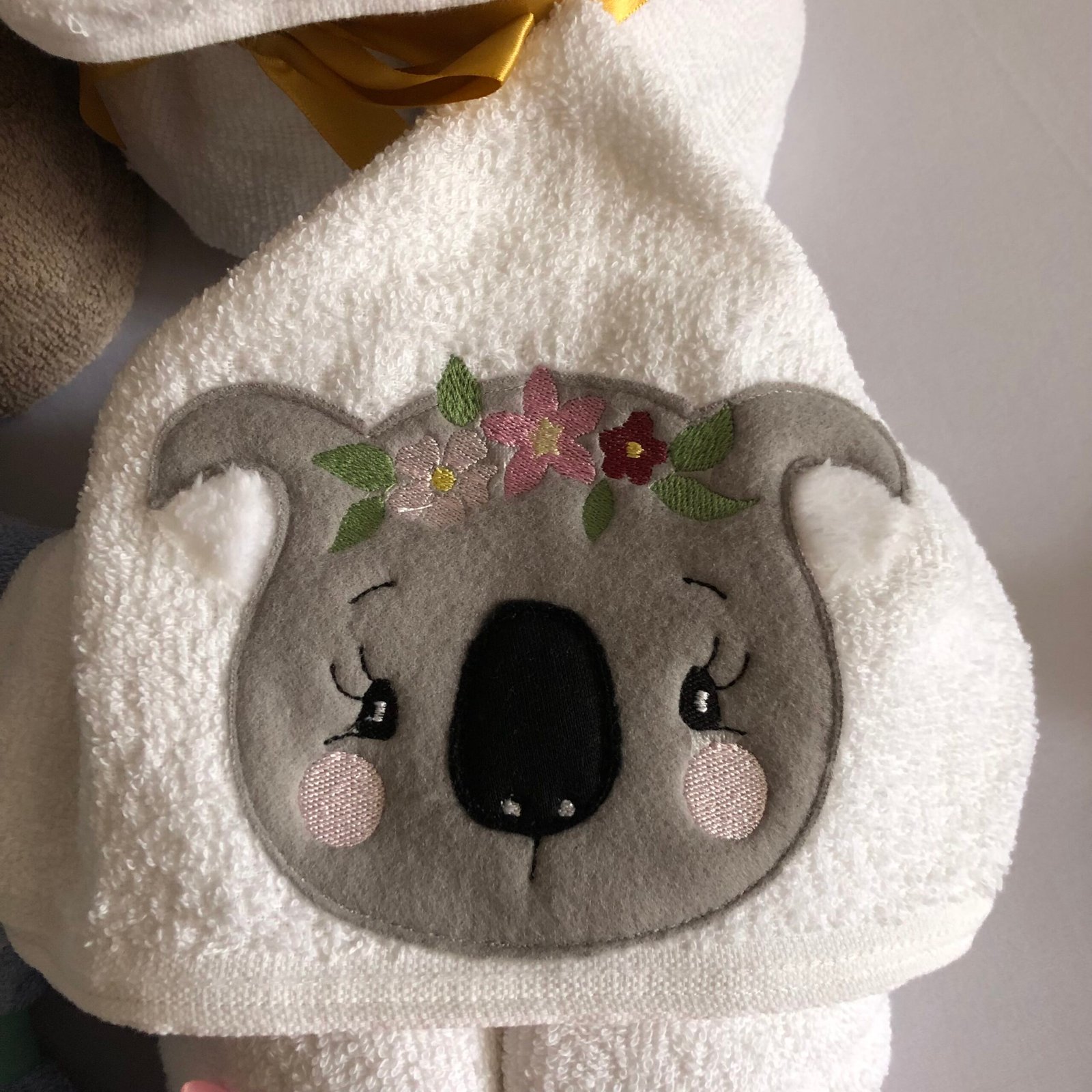 Towels- Hooded Koala with flower crown